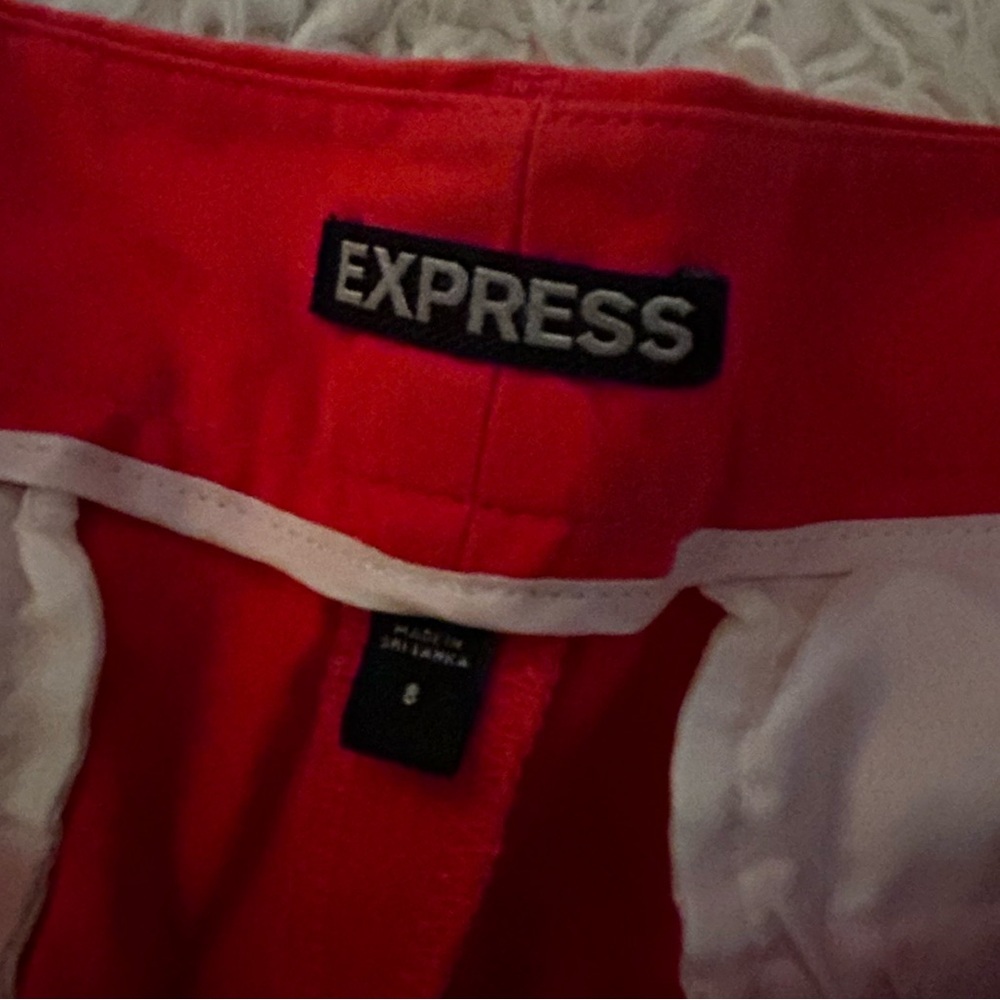 50%Offw Express - Women's Red Orange Cuffed Short Shorts 8 Trending View 2